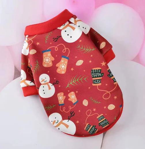Cartoon Christmas Dog Clothes and Pet Supplies