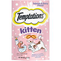 Temptations Salmon and Dairy Flavor Crunchy and Soft Kitten Treats 3 oz.