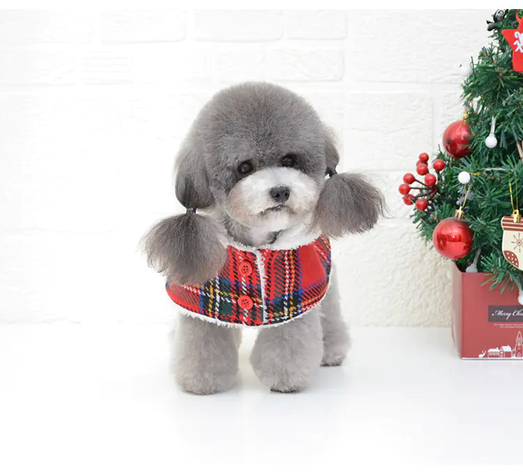 Christmas Red Knitted Turtleneck Dog Sweater Coat