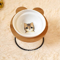 Spine Protection Bowl Holder for Cat Food and Water