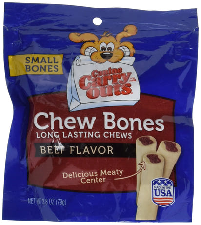 Canine Carry Outs Chew Bones Beef Flavor Dog Snacks 2.8 oz