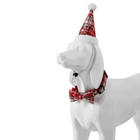 Christmas Pet Dog Collar Hat with Snowflake Bowtie